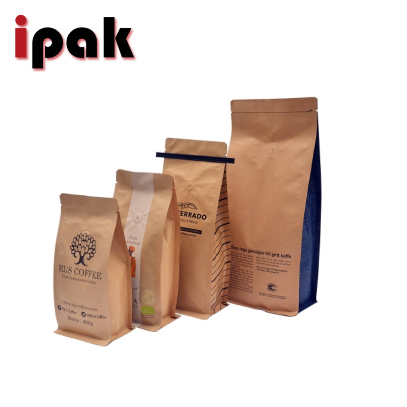 Wholesale Resealable Custom Aluminum Foil Coffee Bag Stand Up 250 Gram Packaging Bag