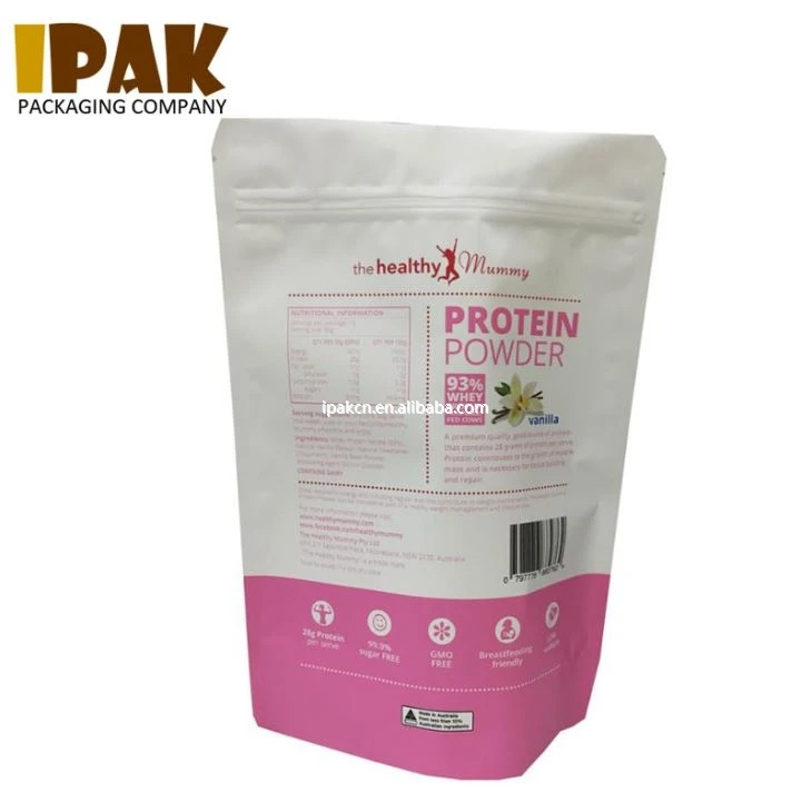 Matte Printing Big Capacity Stand Up High Protein Powder Packaging Bag